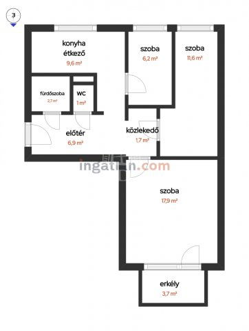 Eladó panellakás, Szigetszentmiklóson 62.9 M Ft, 2+1 szobás