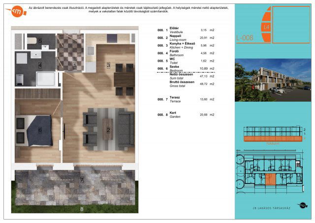 Eladó téglalakás, Balatonlelleén 63.99 M Ft, 2 szobás