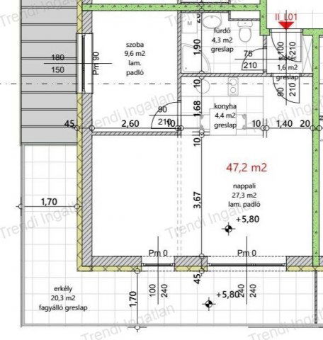 Eladó téglalakás, Győrött 49.78 M Ft, 2 szobás