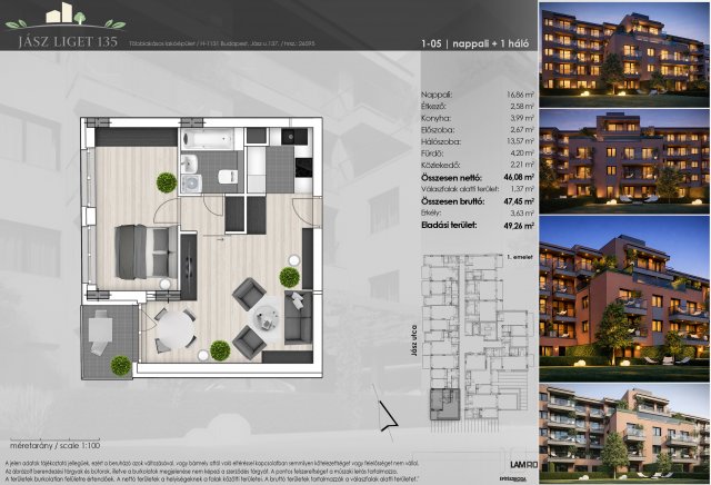 Eladó téglalakás, Budapesten, XIII. kerületben, Jász utcában