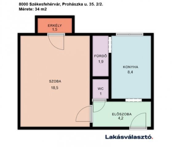 Eladó téglalakás, Székesfehérvárott 39.1 M Ft, 1 szobás