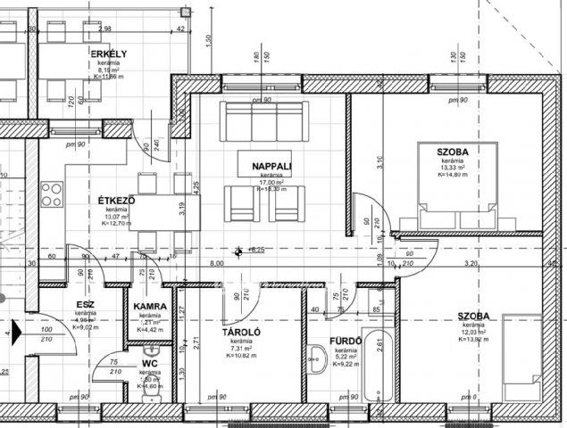 Eladó téglalakás, Szegeden 93.2 M Ft, 3+1 szobás
