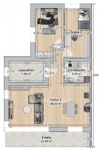 Eladó téglalakás, Budapesten, III. kerületben 139 M Ft, 2 szobás