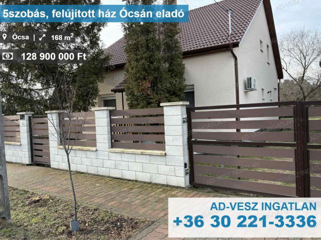 Eladó családi ház, Ócsán 128.9 M Ft, 5 szobás