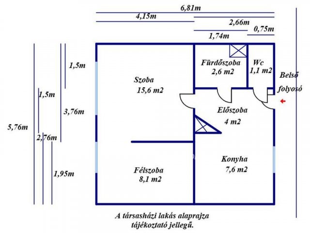 Eladó téglalakás, Kecskeméten 26.5 M Ft, 1 szobás