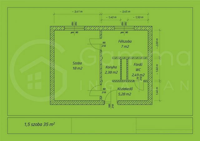 Eladó panellakás, Miskolcon 26.9 M Ft, 1+1 szobás