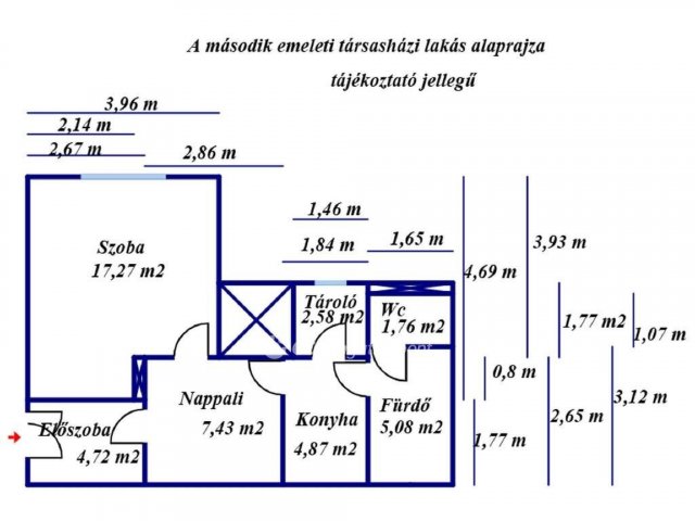 Eladó téglalakás, Szolnokon 14.99 M Ft, 1 szobás