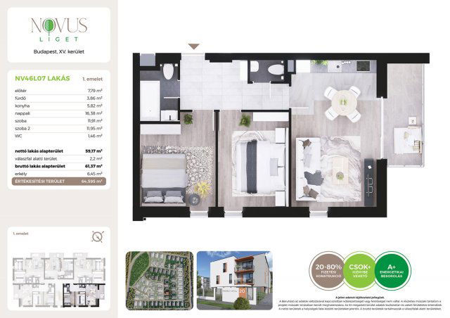 Eladó téglalakás, Budapesten, XV. kerületben, Kékszilva utcában