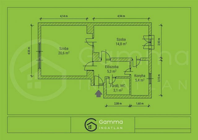 Eladó téglalakás, Miskolcon 23.9 M Ft, 2 szobás