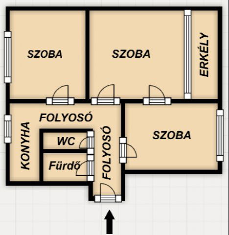 Eladó téglalakás, Pécsett 63.5 M Ft, 3 szobás
