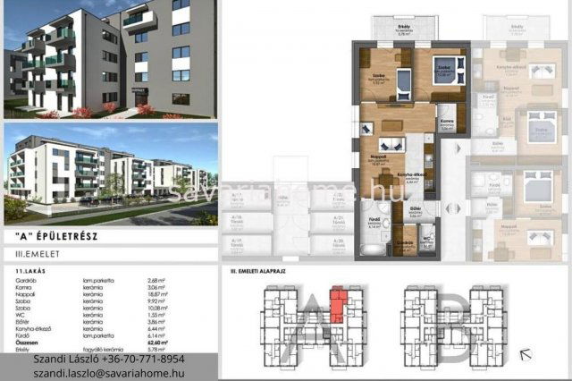 Eladó téglalakás, Szombathelyen 62.9 M Ft, 3 szobás