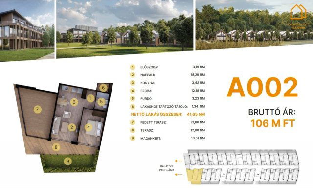 Eladó téglalakás, Balatonföldváron 106 M Ft, 2 szobás