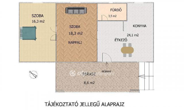 Eladó családi ház, Taksonyon 68.9 M Ft, 2 szobás