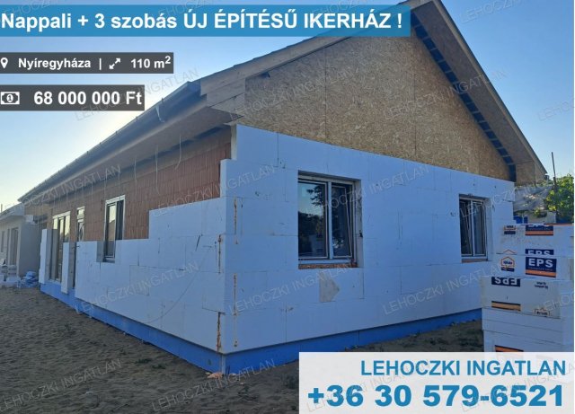 Eladó ikerház, Nyíregyházán 68 M Ft, 4 szobás
