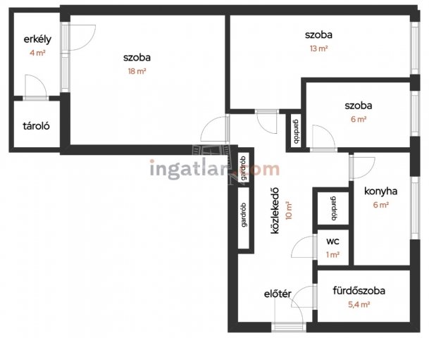 Eladó téglalakás, Szigetszentmiklóson 61.5 M Ft, 2+1 szobás