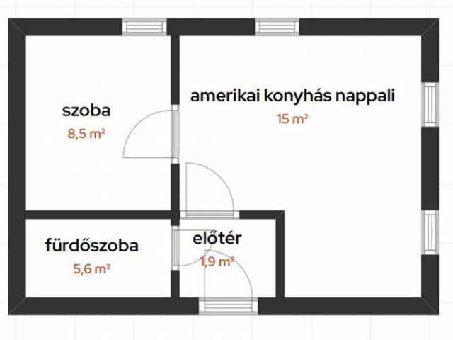 Eladó téglalakás, Hatvanban, Csaba utcában 32 M Ft, 1 szobás