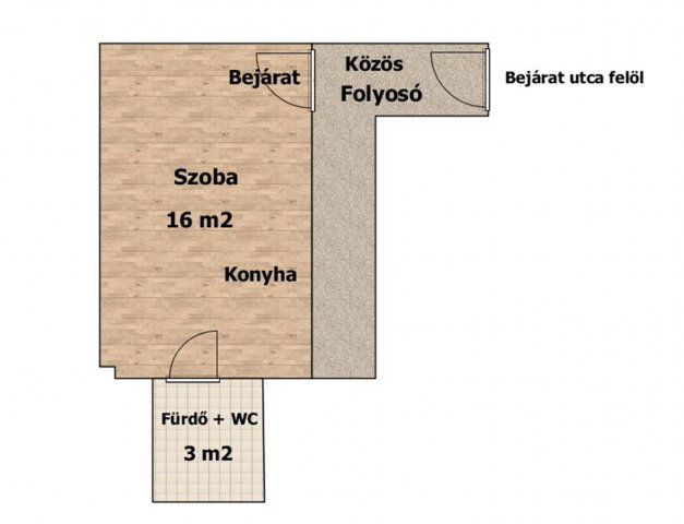 Eladó téglalakás, Budapesten, VIII. kerületben 22 M Ft, 1 szobás
