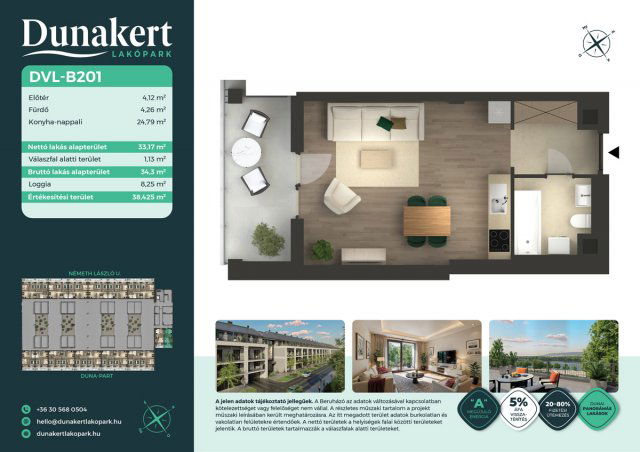 Eladó téglalakás, Vácon, Németh László utcában 54.99 M Ft