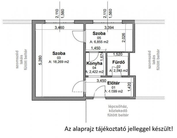 Eladó panellakás, Miskolcon 24.99 M Ft, 1+1 szobás
