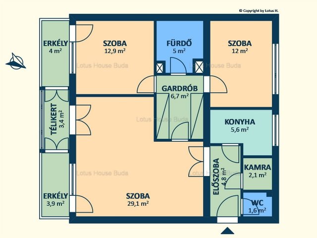 Eladó téglalakás, Budapesten, II. kerületben 0.4 M Ft, 3 szobás