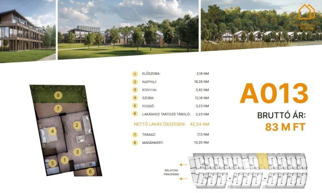 Eladó téglalakás, Balatonföldváron 83 M Ft, 2 szobás