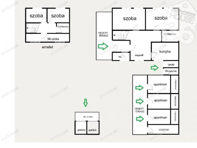 Eladó családi ház, Cserkeszőlőn 83.4 M Ft, 7 szobás