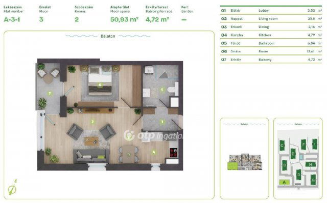 Eladó téglalakás, Balatonszemesen 90.184 M Ft, 2 szobás