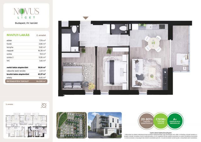 Eladó téglalakás, Budapesten, XV. kerületben, Kékszilva utcában