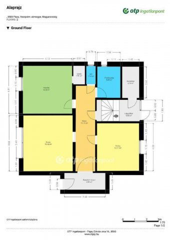 Eladó családi ház, Pápán 57.9 M Ft, 2 szobás