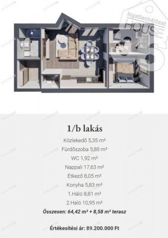 Eladó téglalakás, Kecskeméten 89.2 M Ft, 3 szobás