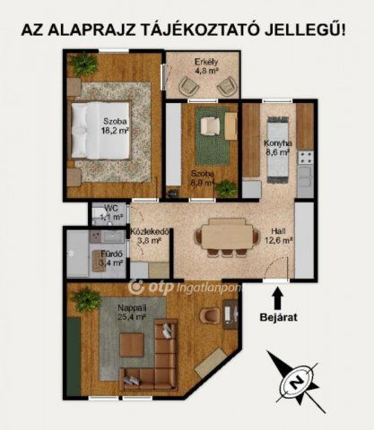 Eladó panellakás, Budapesten, IV. kerületben 99.9 M Ft, 3 szobás