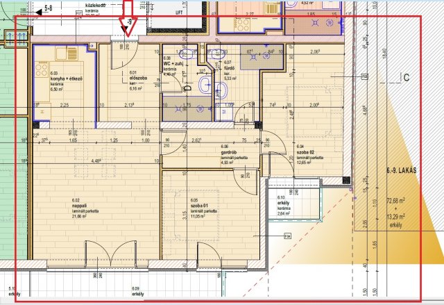 Eladó téglalakás, Szegeden, Rózsa utcában 108.272 M Ft