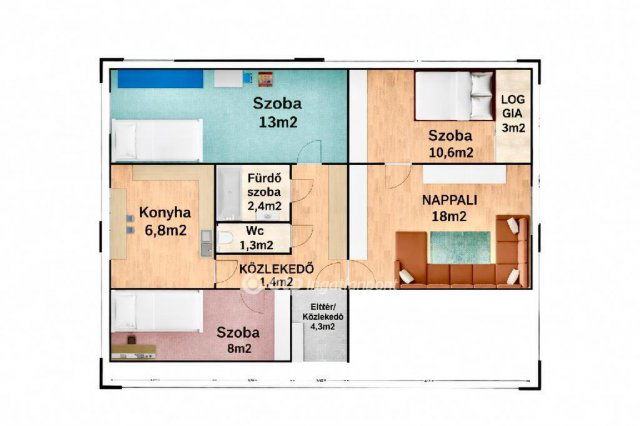 Eladó panellakás, Debrecenben 69.9 M Ft, 3 szobás