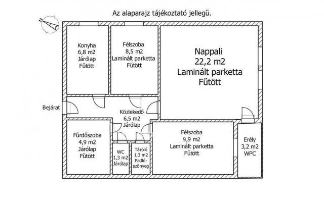 Eladó téglalakás, Mosonmagyaróváron 59.9 M Ft, 1+2 szobás