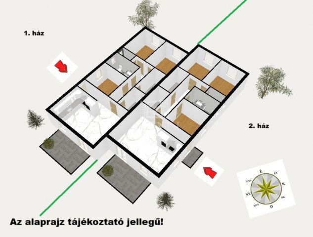 Eladó ikerház, Monorierdőn 64.9 M Ft, 4 szobás