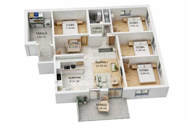 Eladó ikerház, Áporkán 89.9 M Ft, 4+1 szobás