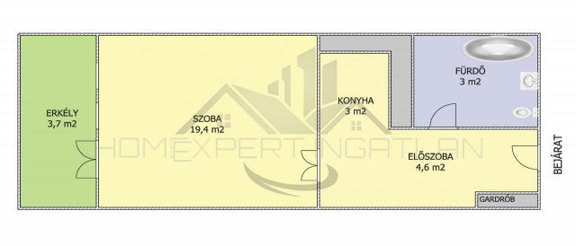 Eladó panellakás, Győrött 38.7 M Ft, 1 szobás