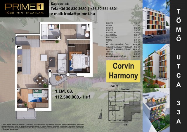 Eladó téglalakás, Budapesten, XVIII. kerületben 112.5 M Ft