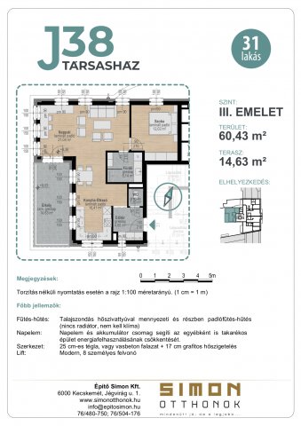 Eladó téglalakás, Kecskeméten, Jókai utcában 101.9 M Ft