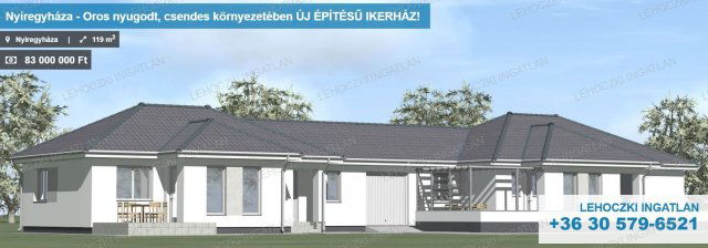 Eladó ikerház, Nyíregyházán 83 M Ft, 4 szobás