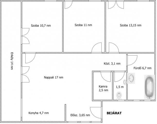 Eladó téglalakás, Pakson 74.9 M Ft, 4 szobás