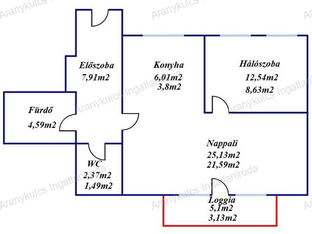 Eladó téglalakás, Békéscsabán 43.99 M Ft, 1 szobás