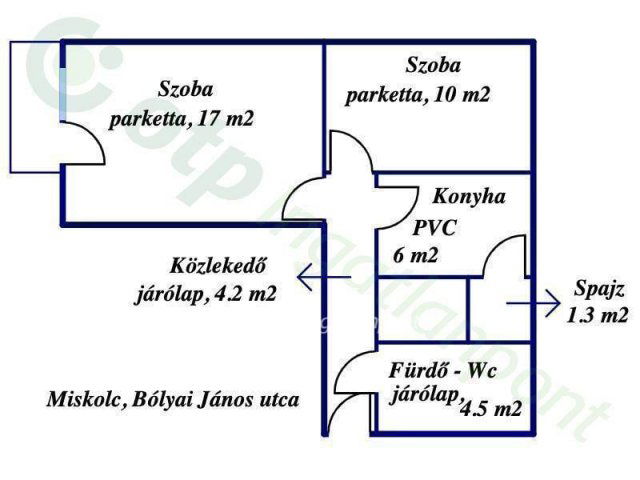Eladó téglalakás, Miskolcon 16.99 M Ft, 2 szobás