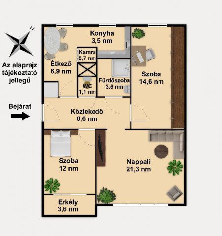 Eladó téglalakás, Budapesten, X. kerületben 69 M Ft, 3 szobás