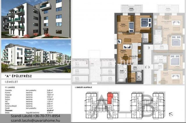 Eladó téglalakás, Szombathelyen 62.9 M Ft, 3 szobás