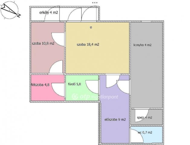 Eladó panellakás, Szigetszentmiklóson 62.7 M Ft, 2+1 szobás