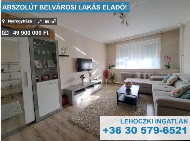 Eladó téglalakás, Nyíregyházán 49.9 M Ft, 2 szobás