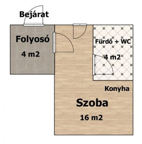 Eladó téglalakás, Budapesten, X. kerületben 20 M Ft, 1 szobás