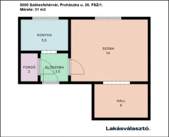 Eladó téglalakás, Székesfehérvárott 39.7 M Ft, 1 szobás