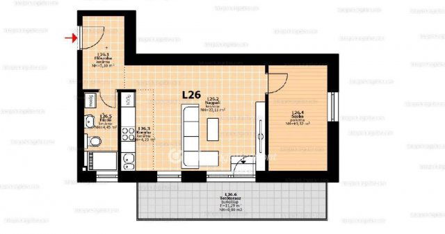 Eladó téglalakás, Hegyeshalomban 45.26 M Ft, 2 szobás